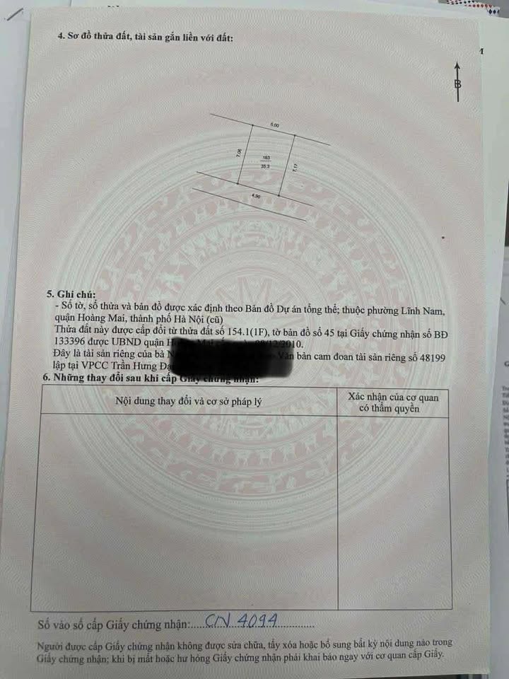 Đất nền Lĩnh Nam, Hoàng Mai 173m² - Sổ đỏ chính chủ, nở hậu đẹp