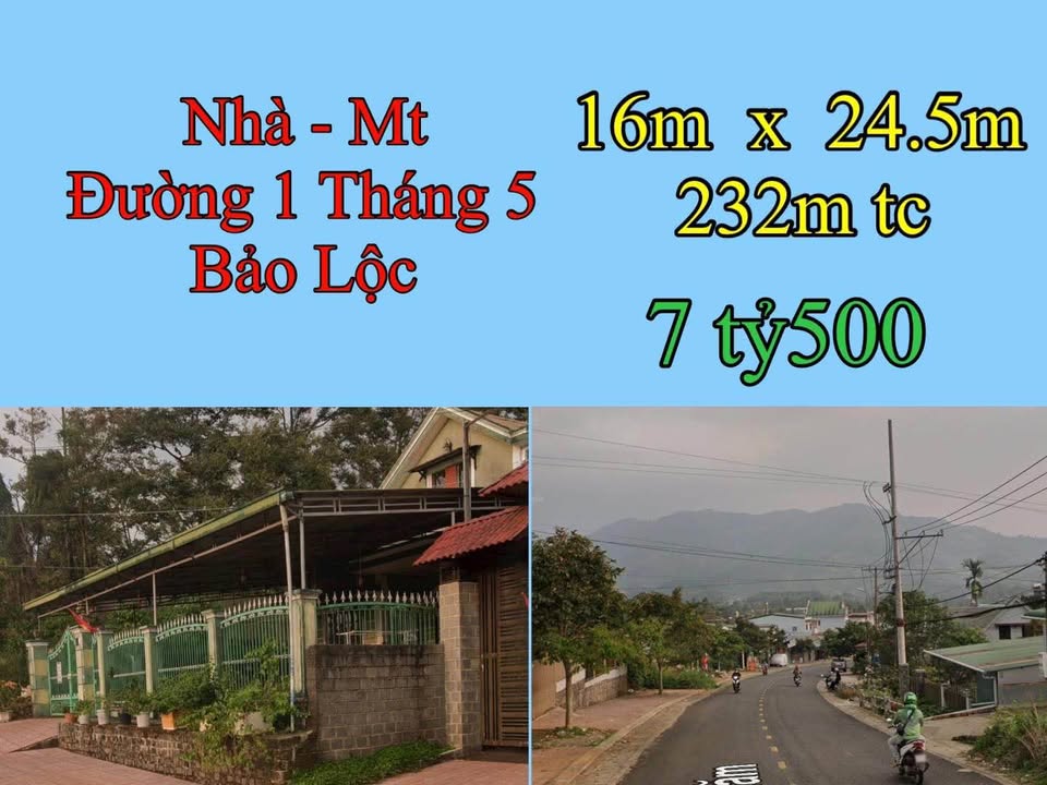 Mặt Tiền Kinh Doanh Đường 1 Tháng 5, Bảo Lộc - 390m², 7.5 Tỷ