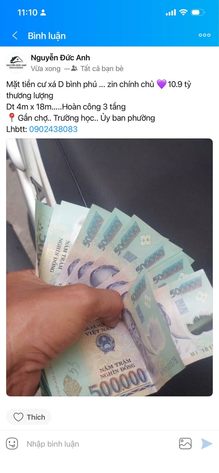 Nhà Mặt Tiền Cư Xá D Bình Phú, Quận 6 - 72m² Sổ Hồng Chính Chủ