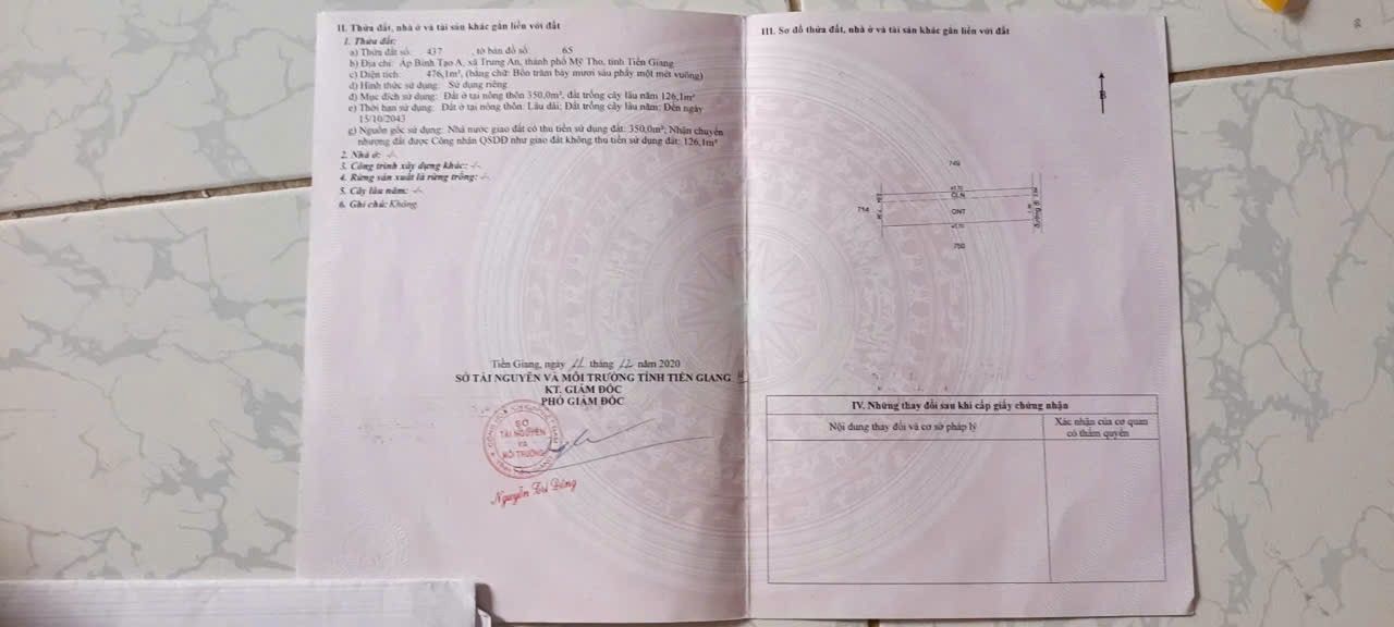 Đất nền 476.1m² mặt tiền KCN Tân Phước, Tiền Giang - Giá 2.5 tỷ