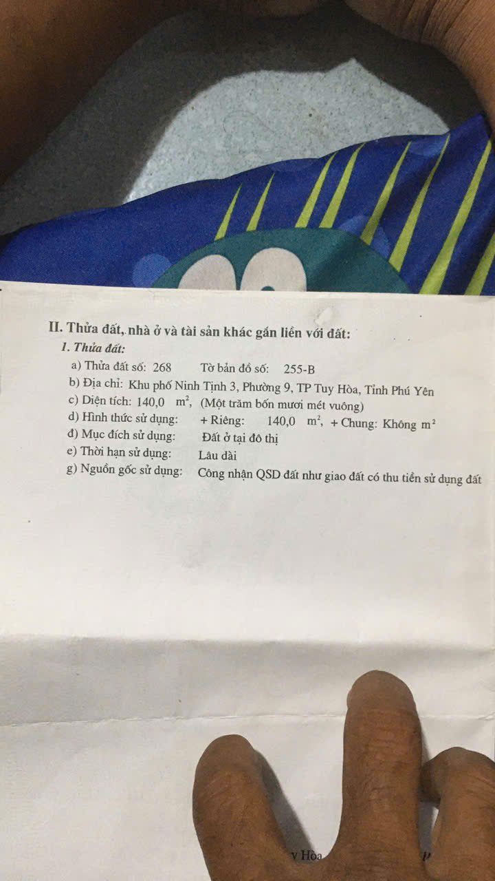 Đất nền Ninh Tịnh 3, Tuy Hòa 220m² - Sổ hồng thổ cư, giá đầu tư