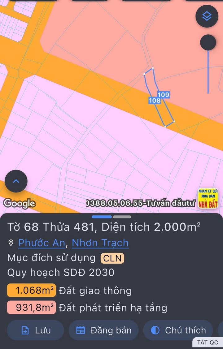 Đất Vườn 7200m² Mặt Tiền Đường Số 7, Nhơn Trạch - Sổ Đỏ Sẵn Sàng