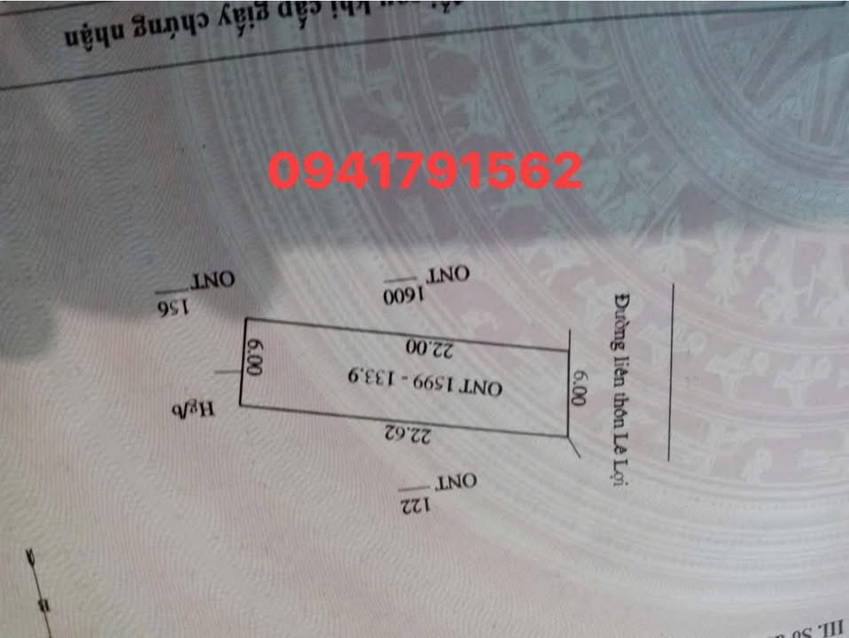 Đất nền Nga Thủy, Nga Sơn: 132m² - Đường ô tô tận nơi, giá tốt