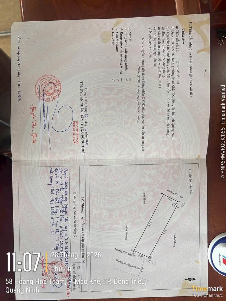 Đất nền Mạo Khê, Đông Triều 146.6m² - Sổ đỏ chính chủ!