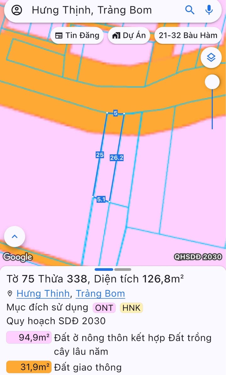 Đất nền Hưng Thịnh Trảng Bom 126m² - Sổ đỏ chính chủ!