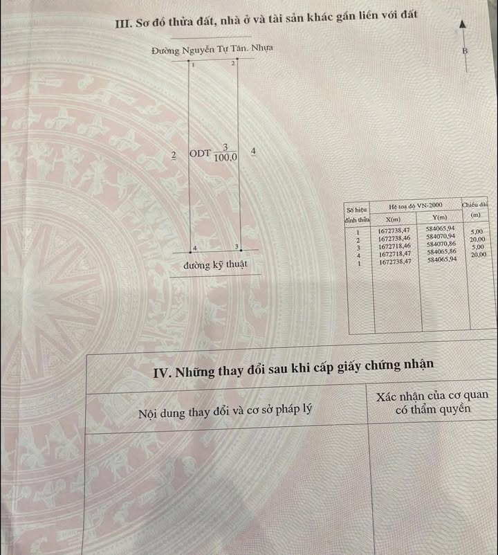 Nhà Mặt Tiền Nguyễn Tự Tân, Q3 - 100m², Hướng Bắc, 2.9 Tỷ