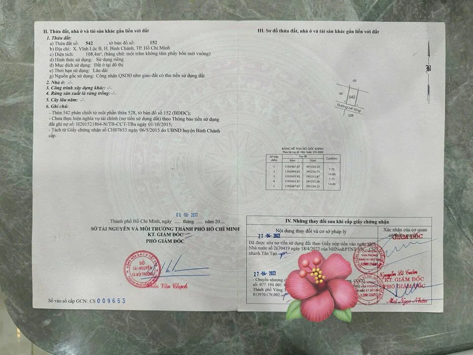 Đất nền Vĩnh Lộc B 112m² - Sổ đỏ chính chủ, giáp Bình Tân!