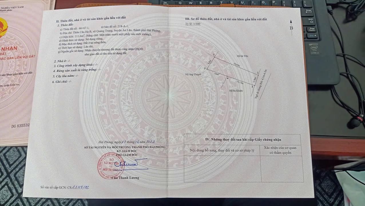 Bán đất Xã Quang Hưng, An Lão, Hải Phòng - 100m² ô tô vào tận nơi