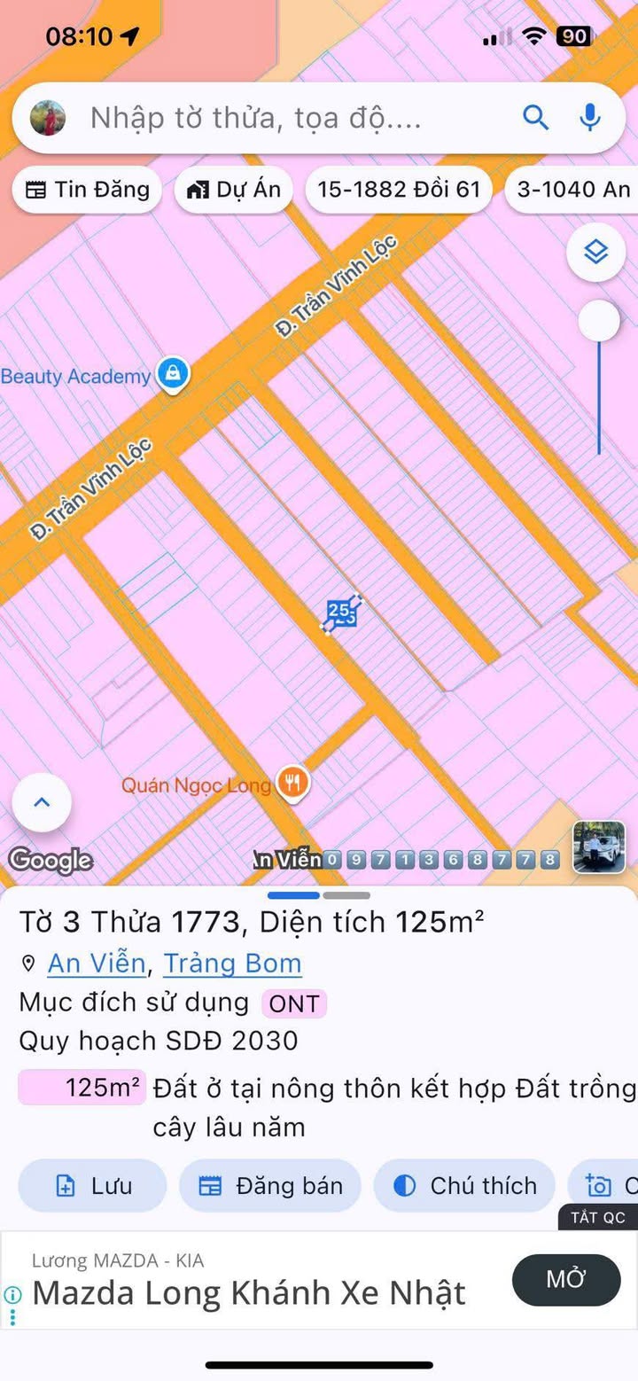 Lô đất An Viễn, Trảng Bom 125m² - Sổ đỏ chính chủ, tiềm năng sinh lời!