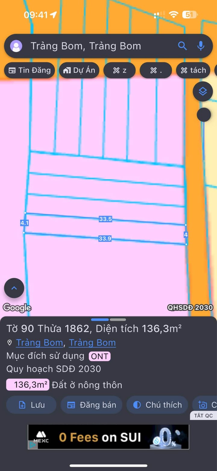 Đất nền 135m² Sông Trầu, Trảng Bom - Sổ đỏ chính chủ, đường ô tô