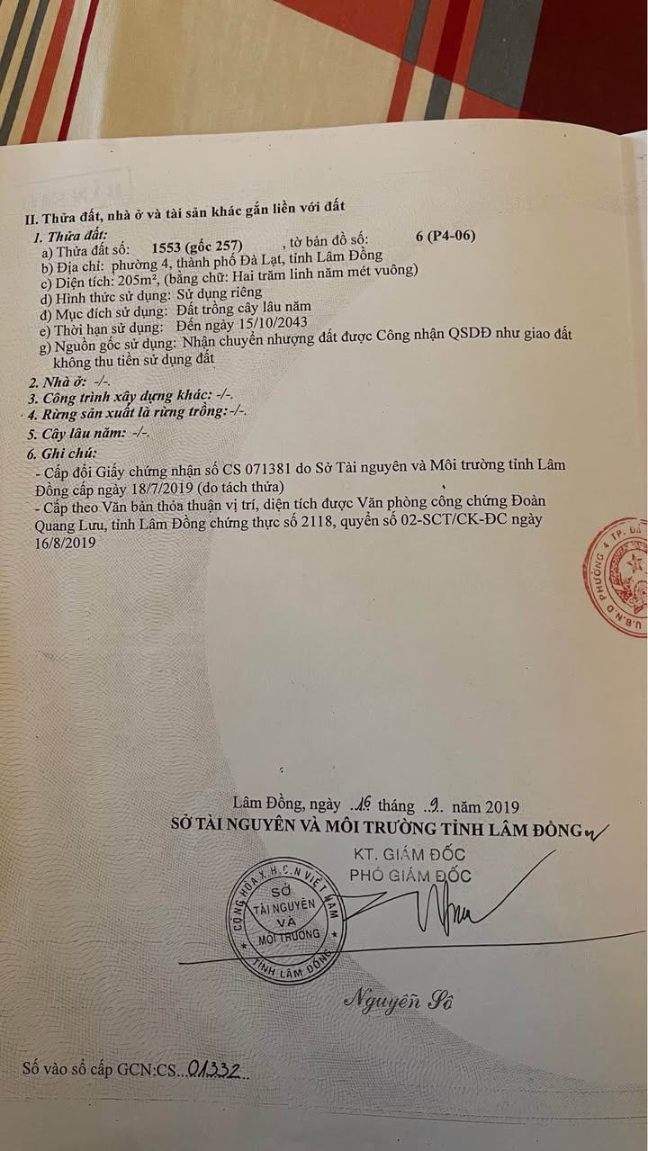 Đất thổ cư An Sơn Đà Lạt 205m² 9,9 tỷ - Sổ đỏ chính chủ