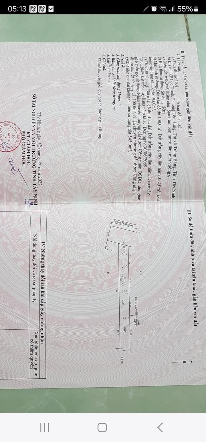 Đất nền Trảng Bàng 720m² - Sổ đỏ chính chủ, mặt tiền đường lớn!