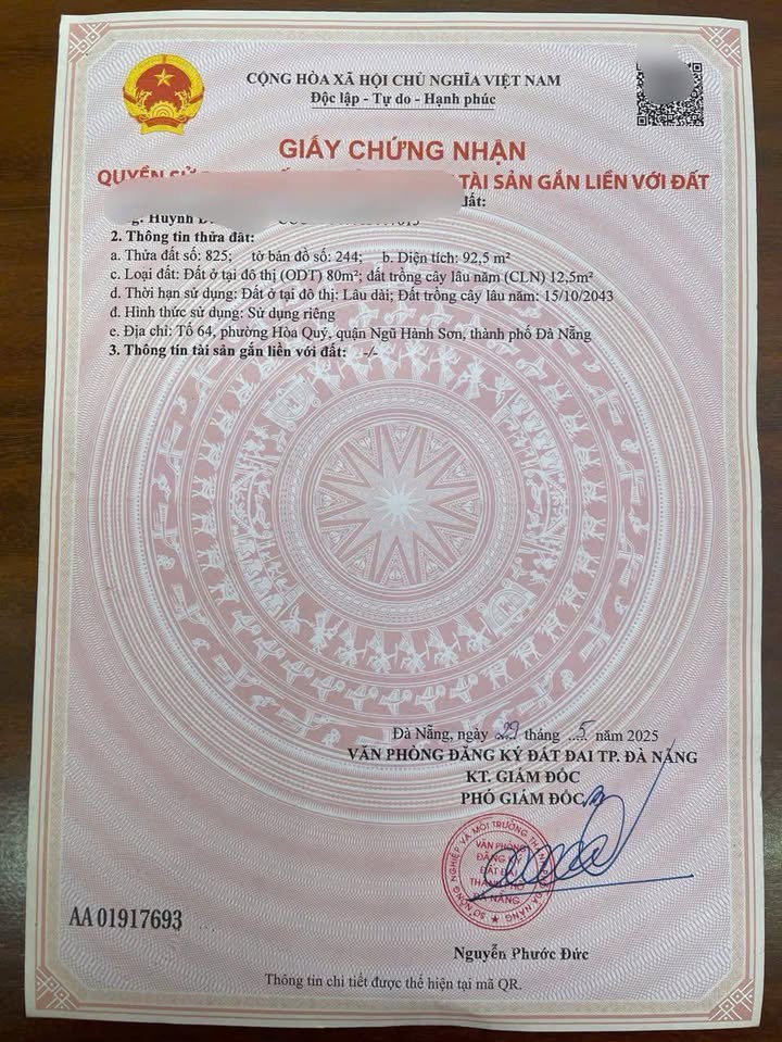 Đất nền Hòa Quý 93m² nở hậu - Sổ đỏ chính chủ, đầu tư sinh lời!