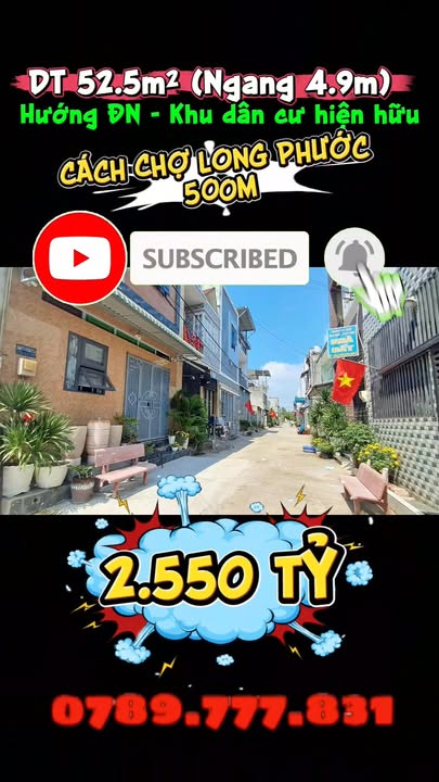 Bán Gấp Đất Nền Long Phước Q9 - 52.5m² Sổ Hồng Riêng - Giá 2.55 Tỷ