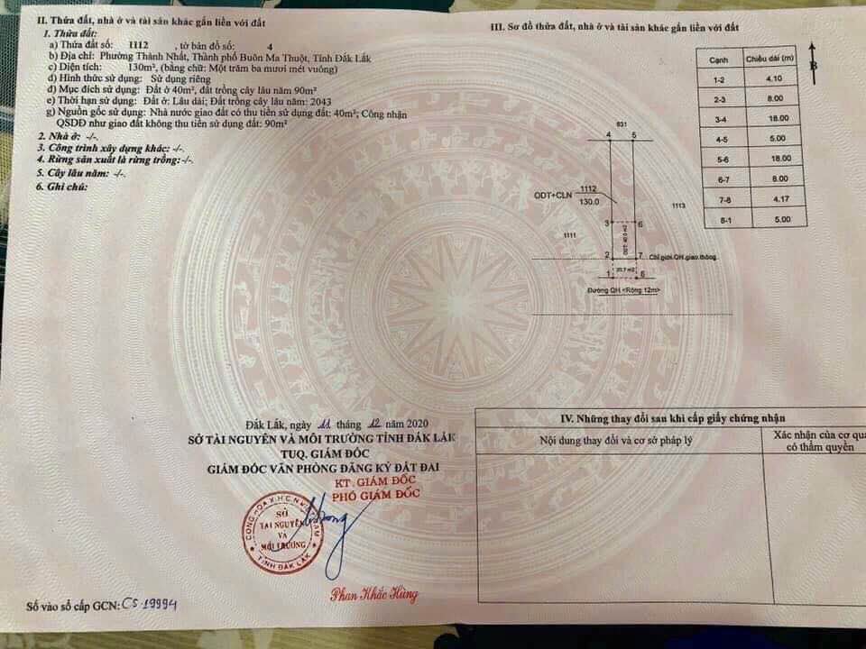 Đất nền BMT 155m² - Sổ hồng chính chủ, đường nhựa 12m