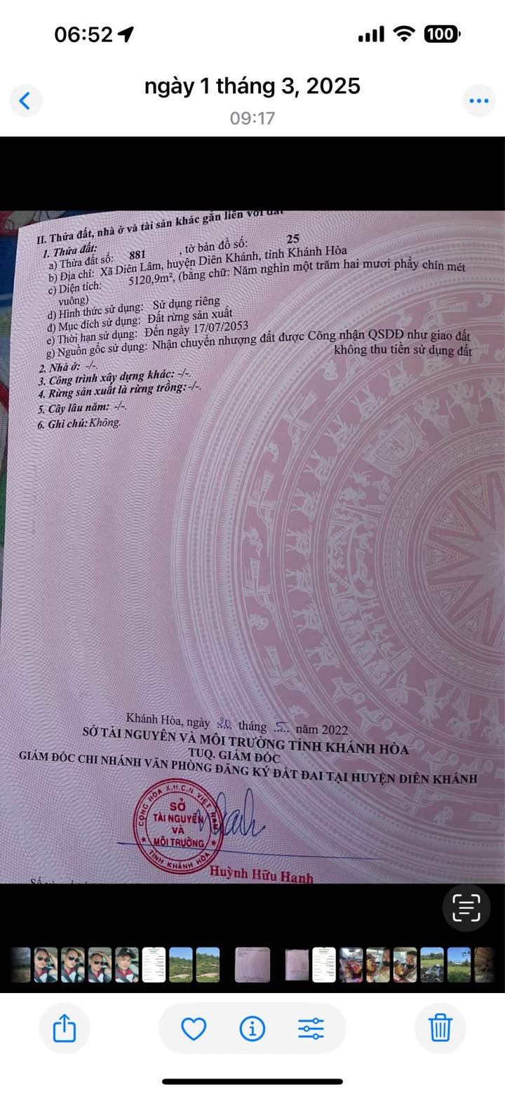 Đất vườn Diên Lâm Diên Khánh 1ha giá 750 triệu - Nghỉ dưỡng lý tưởng!