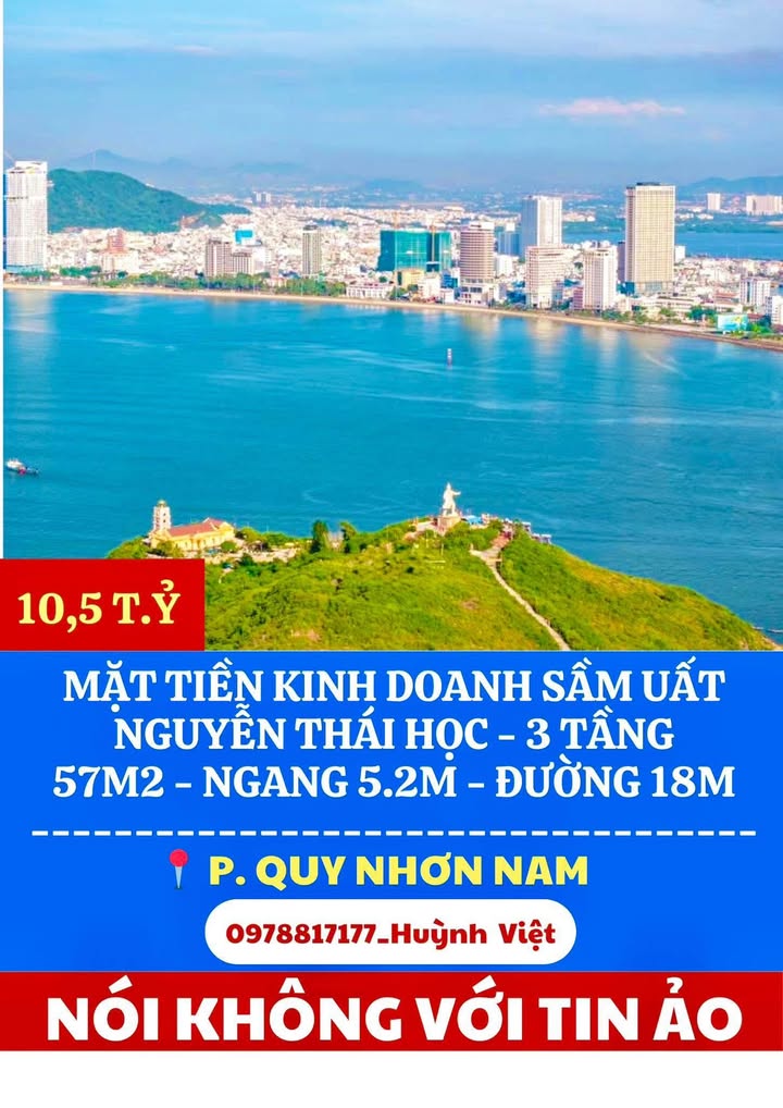 Nhà Mặt Tiền Kinh Doanh Nguyễn Thái Học, Quy Nhơn - 57m² Giá 10 Tỷ