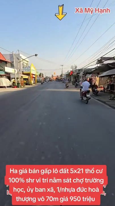 Đất thổ cư 105m² Đức Hòa, Long An - Sổ hồng riêng, giá 950 triệu