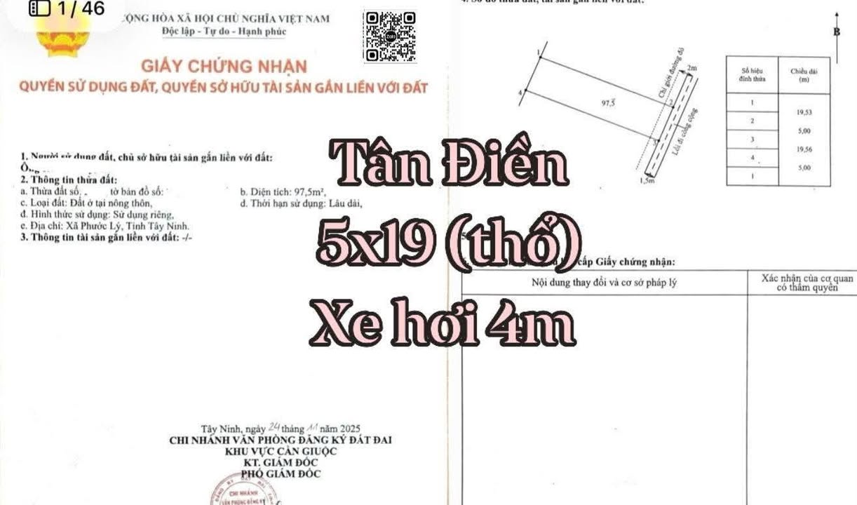 Đất nền Cần Giuộc 95m² giá 1.3 tỷ - Sổ hồng riêng sát TPHCM