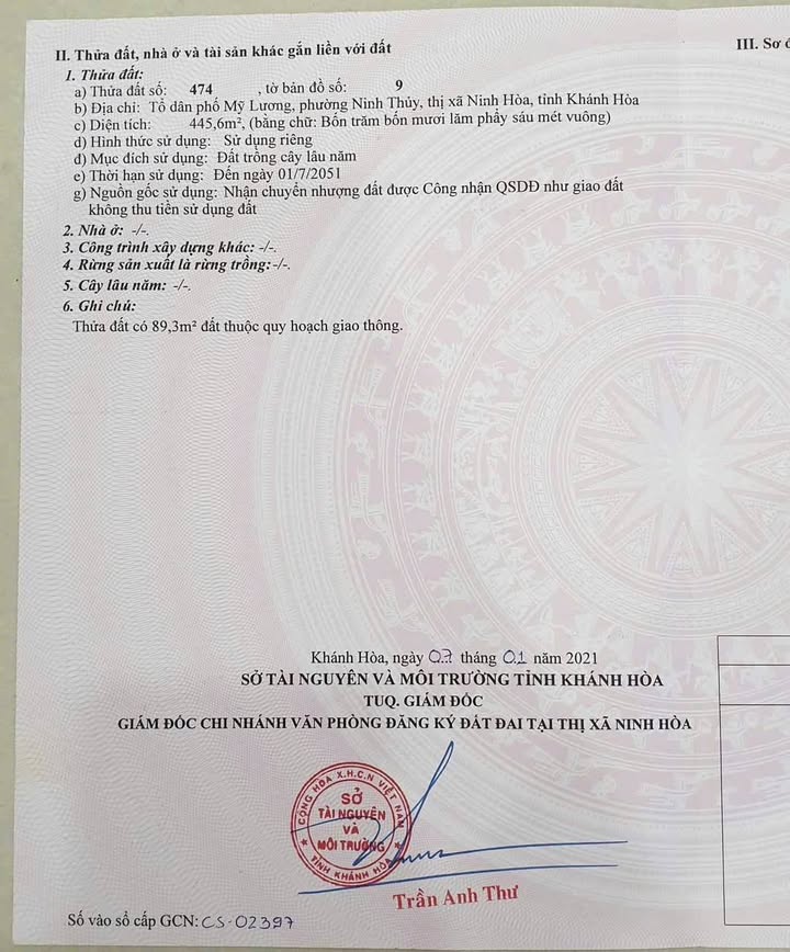 Đất nền Ninh Thủy, Ninh Hòa 180m² - Đường ô tô, giá chỉ 1.95 tỷ