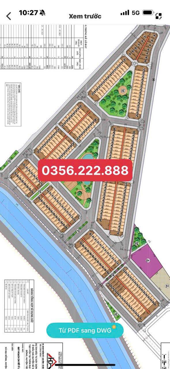 Đất nền CV Đại Vi 99m² - View công viên, Mặt tiền 5.5m giá tốt