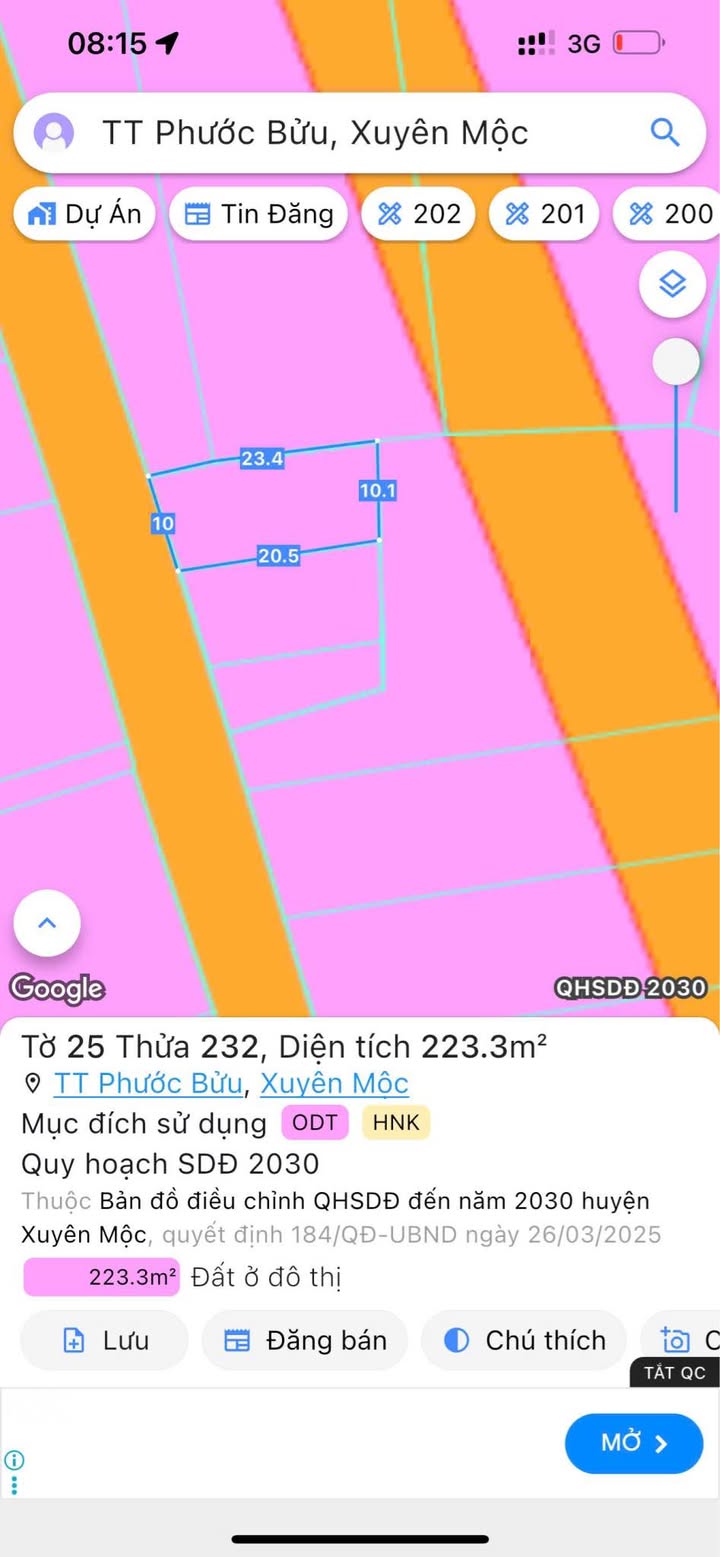 Đất nền Thị trấn Phước Bửu 220m² giá 2 tỷ - Tiềm năng tăng giá vượt trội!