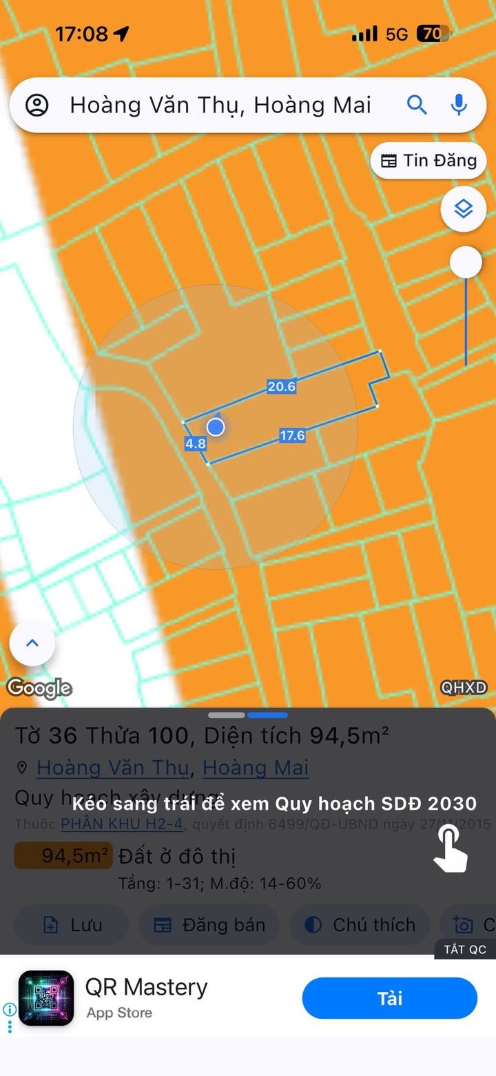 Đất nền Hoàng Mai 84m² - 2 mặt ngõ, ô tô đỗ gần, tiềm năng cho thuê