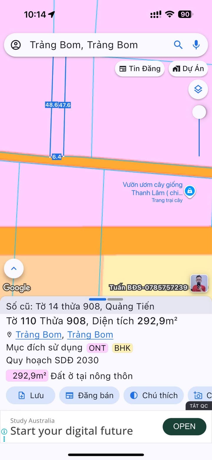 Đất Nền Trảng Bom 316m² Full Thổ Cư - Giá 1.8 Tỷ - Sổ Hồng Sẵn Sàng