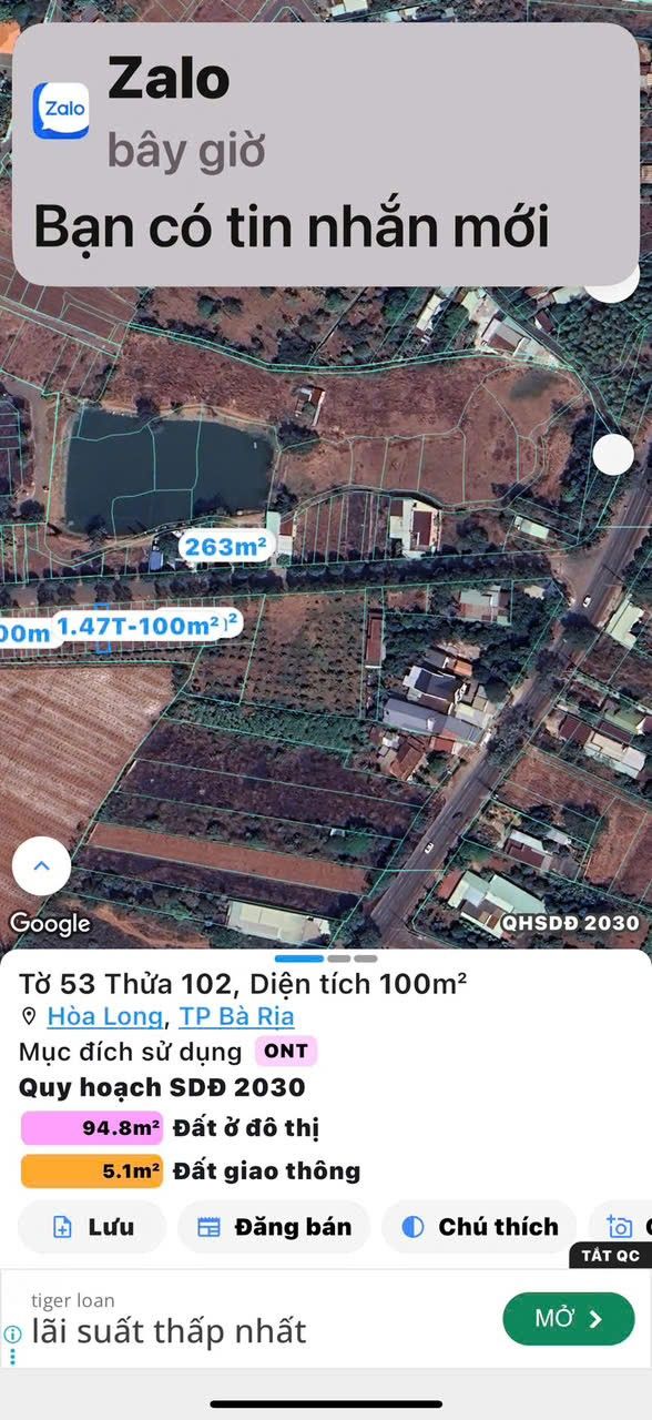 Bán Đất Thổ Cư 132m² Vũng Tàu - Giá Tốt 1.55 Tỷ, Gần QL51