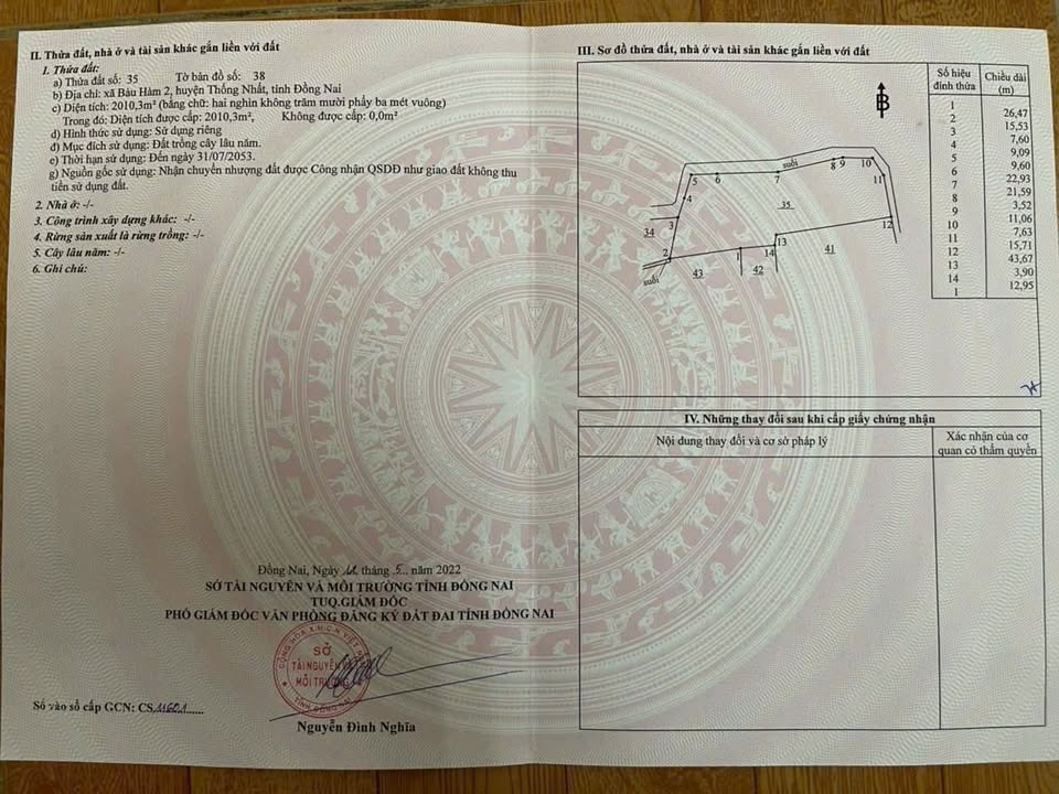 Đất nền Bàu Hàm 2, Thống Nhất 2000m² - Pháp lý rõ ràng!