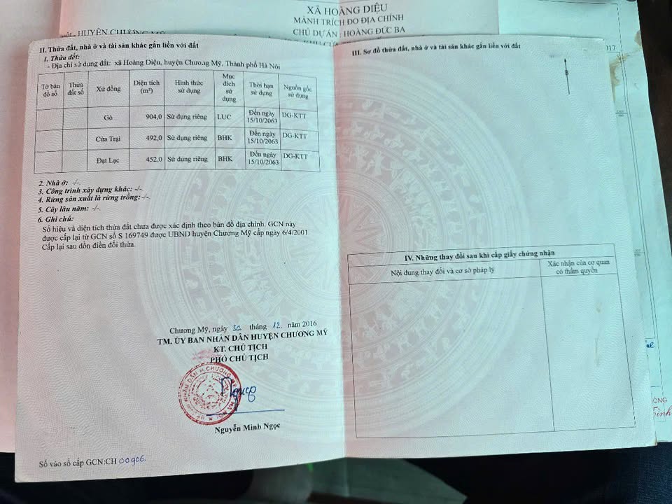 Đất Vườn 492m² Hoàng Diệu, Chương Mỹ - Sổ Hồng Sẵn Sàng, Giá 1.3 Tỷ