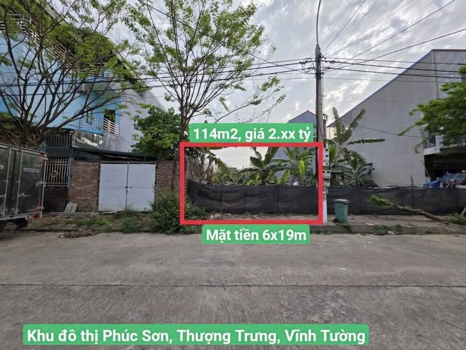 Đất nền Vĩnh Tường 114m² - Sổ hồng cá nhân, giá tốt