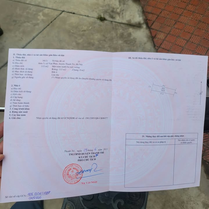 Bán gấp kho xưởng 113m² Thôn 3 Vạn Phúc, Thanh Trì - Xe Container Đỗ Cửa