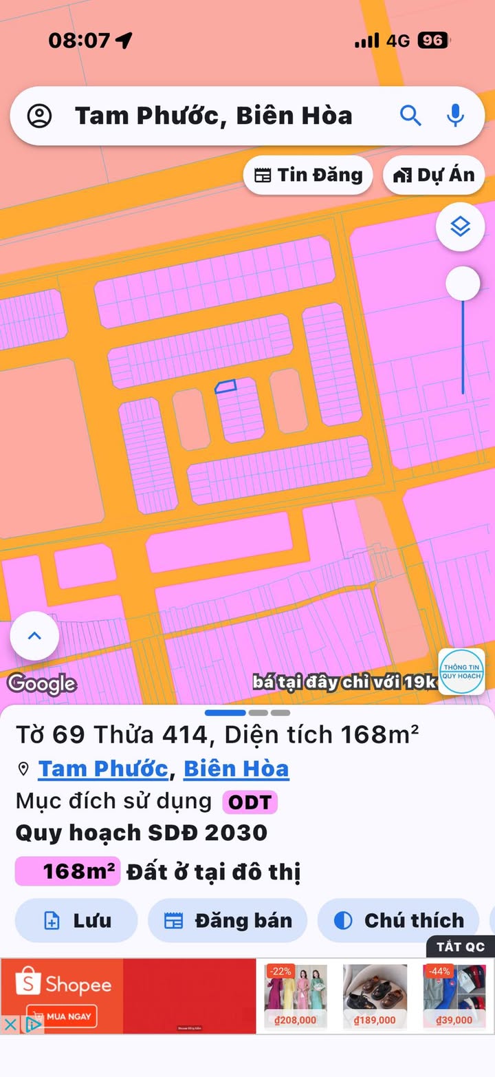 Đất nền Tam Phước Biên Hòa 168m² 3 tỷ - Sổ đỏ chính chủ