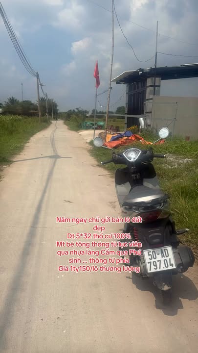 Đất thổ cư 160m² Đức Hòa, Long An - Sổ hồng sẵn, giá 1.15 tỷ