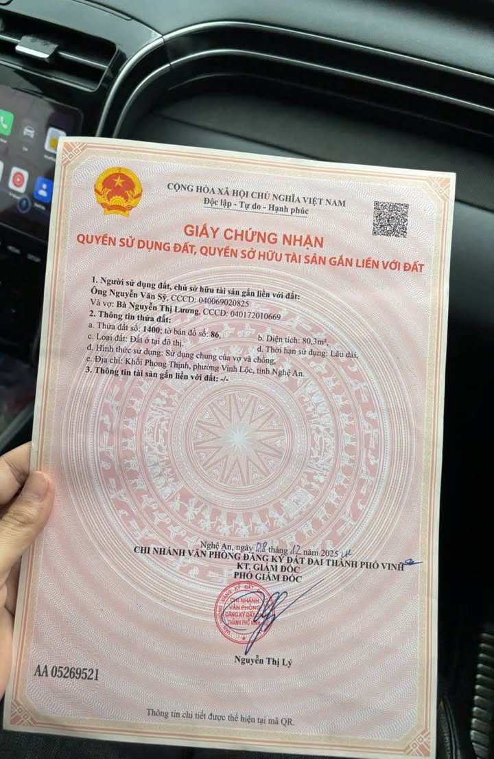 Bán đất Hưng Lộc TP Vinh 80m² hơn 1 tỷ - Sổ đỏ chính chủ