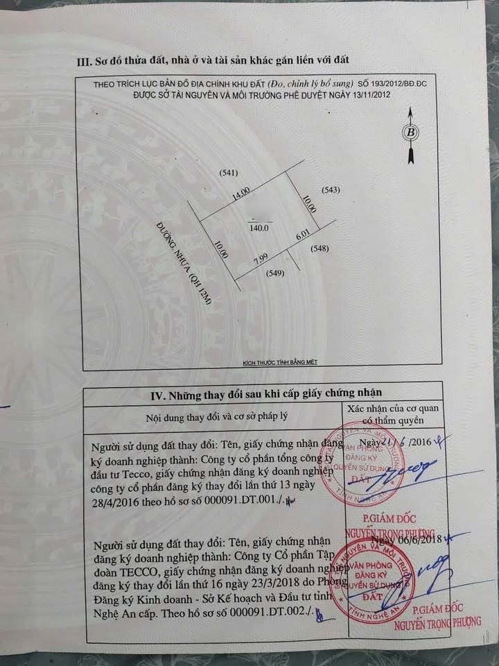 Đất nền Tecco Nghi Phú 140m² giá 70 tỷ - Sổ đỏ chính chủ!