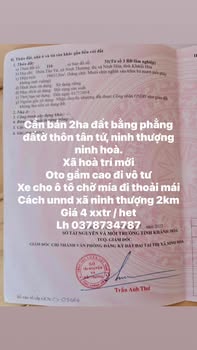 Bán 20.000m² Đất Nền Bằng Phẳng - Sổ Đỏ Rõ Ràng Tại Ninh Hòa, Khánh Hòa