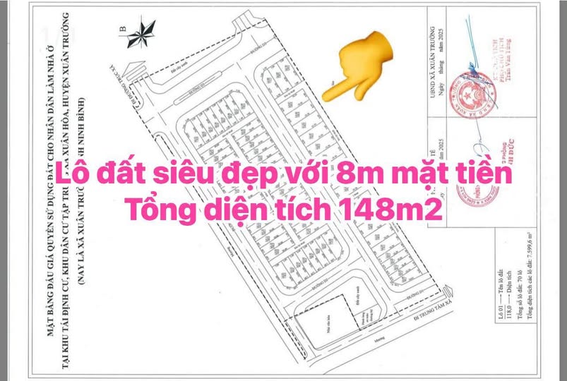Đất nền Xuân Hoà 148m² hơn 2 tỷ - Sổ đỏ chính chủ, xây dựng tự do!