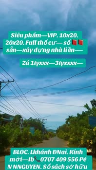 Đất nền Bình Lộc Long Khánh 200m² - Sổ đỏ chính chủ, view núi cực chill!