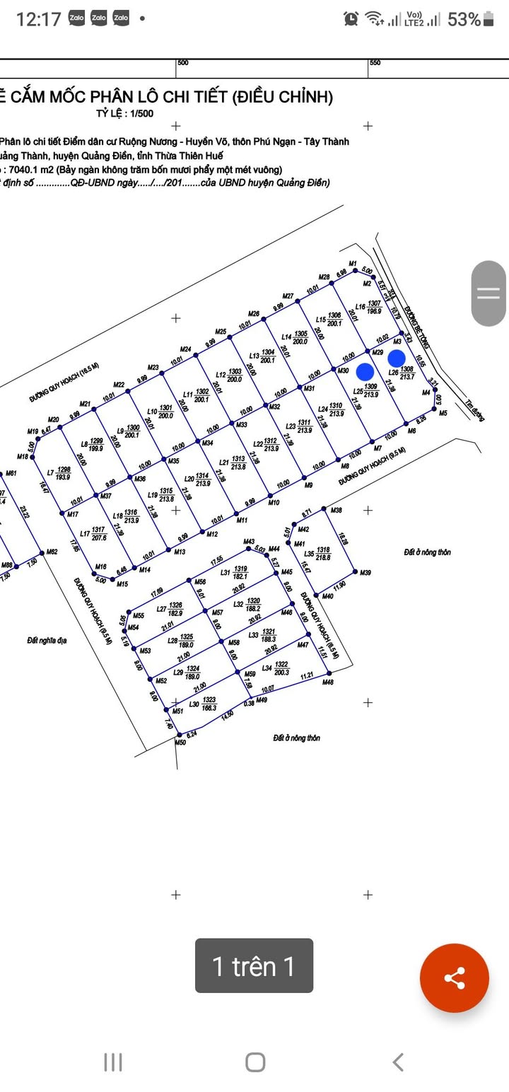 Đất nền Quảng Thành Quảng Điền 427m² - 2 mặt tiền, tiềm năng sinh lời!