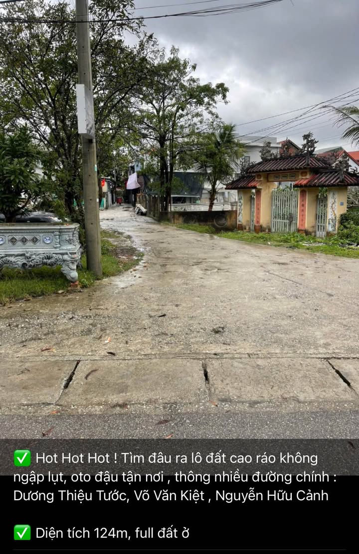 Đất nền Kiệt 72 Dương Thiệu Tước, Hương Thủy 124m² - Sổ hồng chính chủ