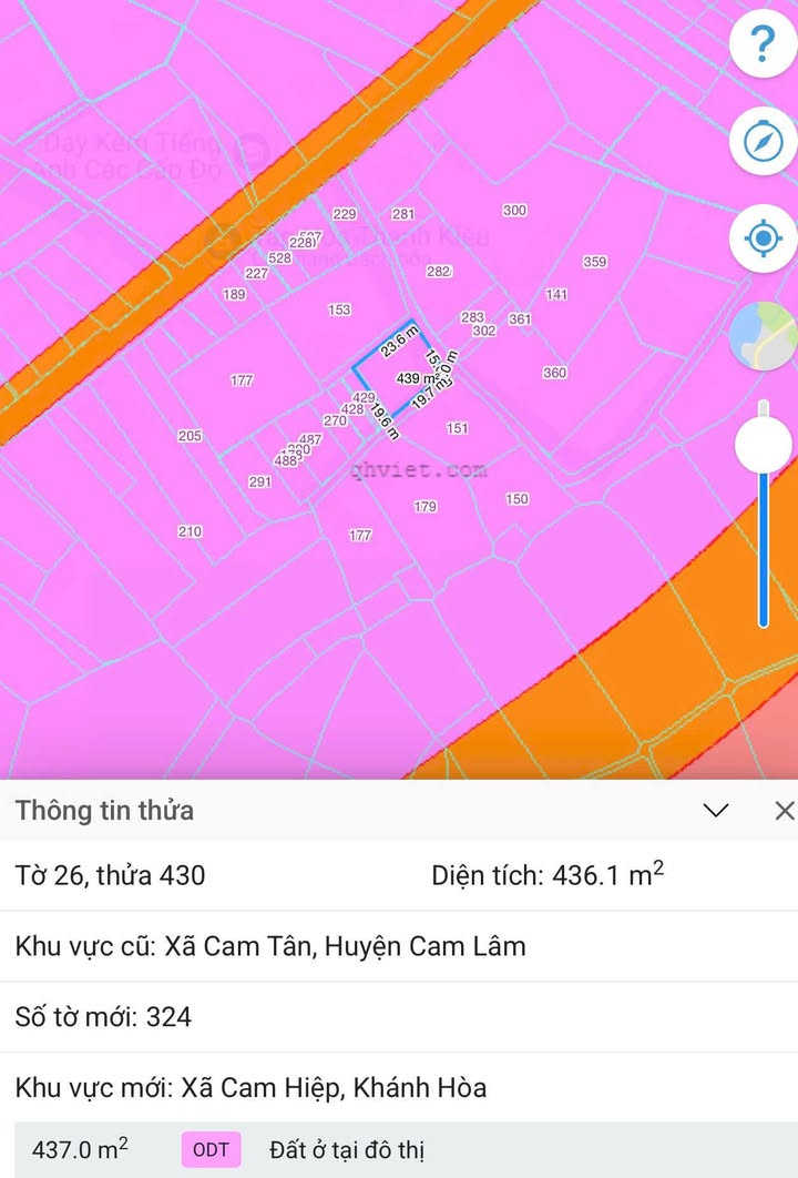 Đất Nền Cam Tân, Cam Lâm 436m² Full Thổ Cư - Kinh Doanh/Phân Lô Đắc Địa