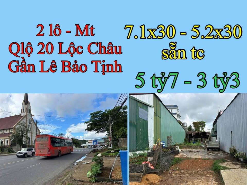 Bán Đất Mặt Tiền QL20 Lộc Châu, Bảo Lộc - 156m² Sổ Đỏ, Giá 3.3 Tỷ