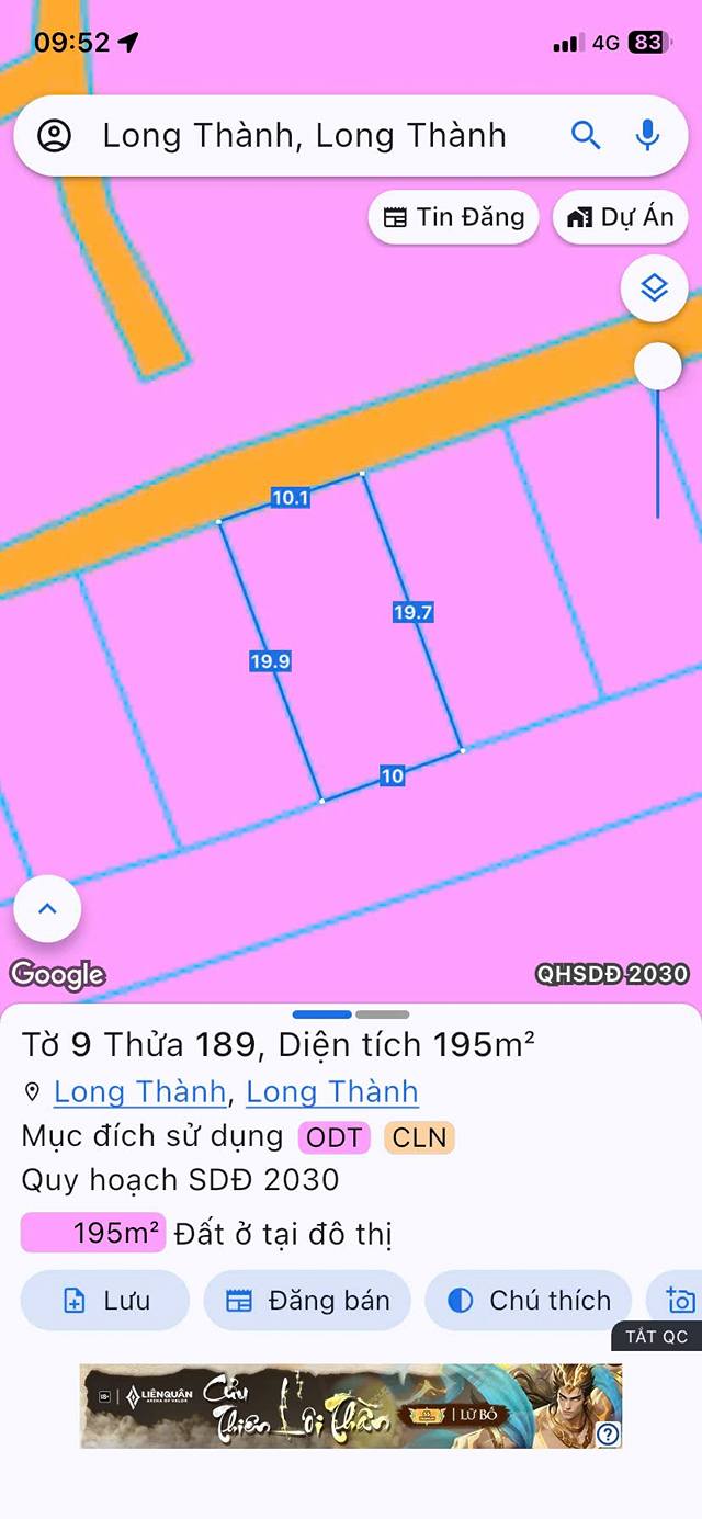 Đất nền Long Thành 197m² giá 3.85 tỷ - Sổ đỏ chính chủ!