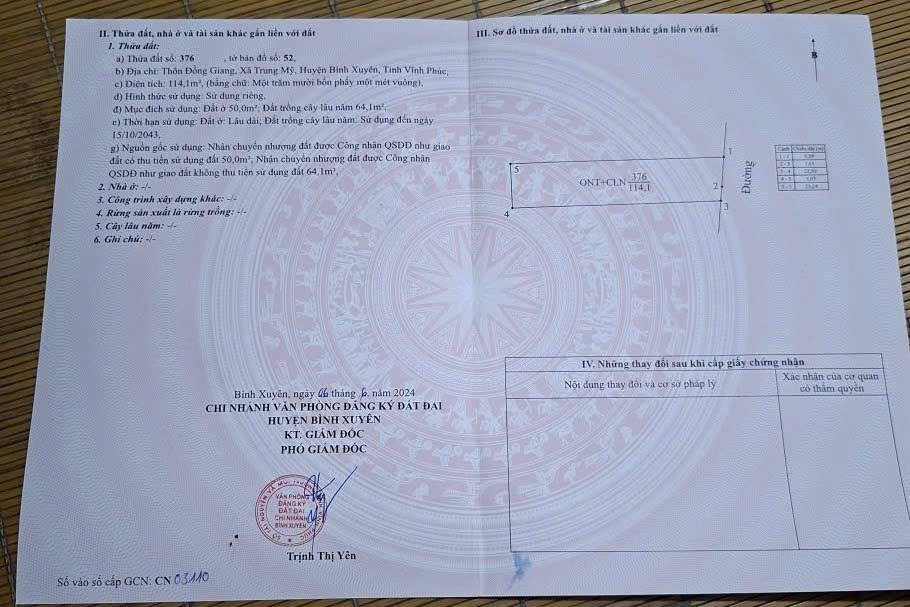 Đất nền Bình Xuyên 114m² Quốc lộ 5B - Tiềm năng tăng giá vượt trội!