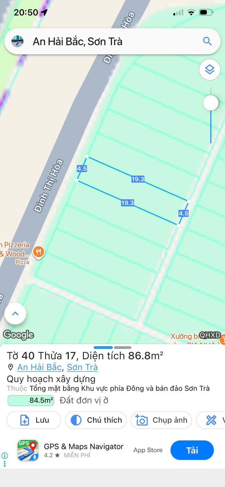 Bán Đất Vàng 87m² Mặt Tiền Đinh Thị Hoà, Đà Nẵng - Giá 15.2 Tỷ