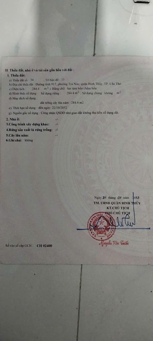 Đất nền Nguyễn Chí Thanh Cần Thơ 284m² - Sổ đỏ chính chủ!
