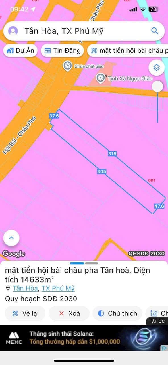 Bán Đất Vườn 14.000m² Xã Châu Pha, Phú Mỹ - Sẵn Sàng Đầu Tư