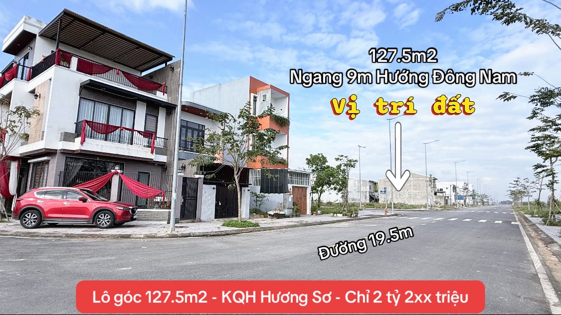 Đất nền 2 mặt tiền KQH Hương Sơ, Phú Xuân 127.5m² - Sổ hồng sẵn, tiềm năng vàng!